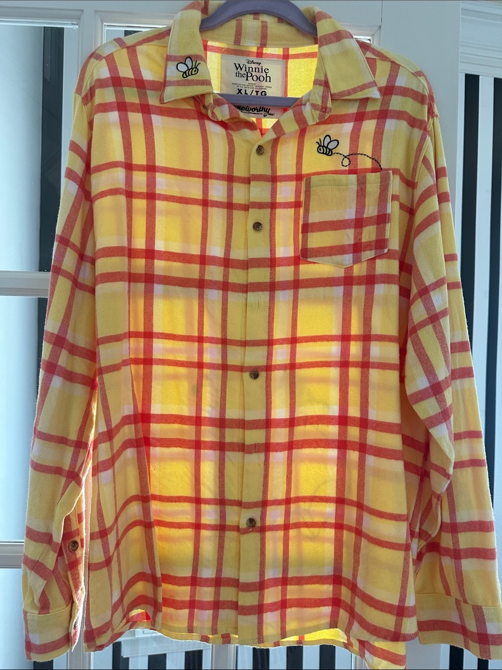 Winnie the Pooh Yellow Plaid Button-Down Shirt